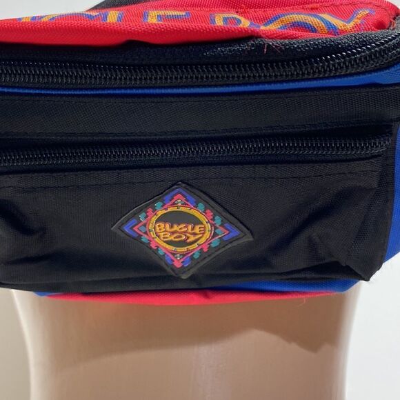 Vintage Y2K Bugle Boy Fan Pack Clip on bag Neon Colors 5 pockets Retro - Picture 11 of 11